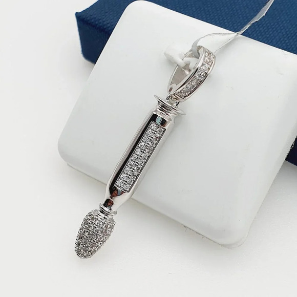 "925 Sterling Silver Plated CZ Pendant, INUS1BR099 - Picture 1 of 8